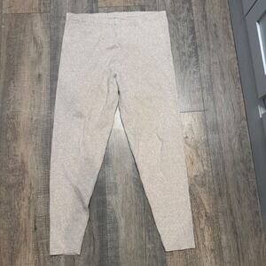 CALIDA Switzerland Vintage Women's Size Large Beige Cotton Blend Ribbed Leggings